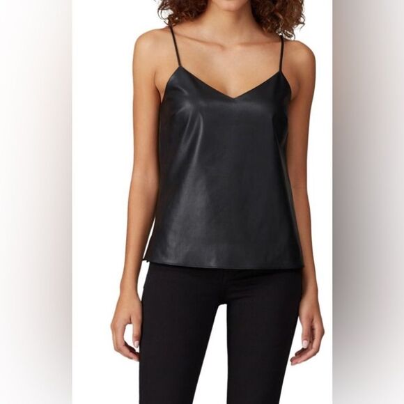 Shoe Dazzle Tops - NWT Vegan leather and lace sexy cami